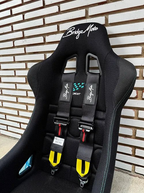Bridgemoto SFI Approved 4 Point & 5 Point Racing Harness with Cam Lock - High Performance Safety Harness for Motorsports, Drifting, and Track Racing