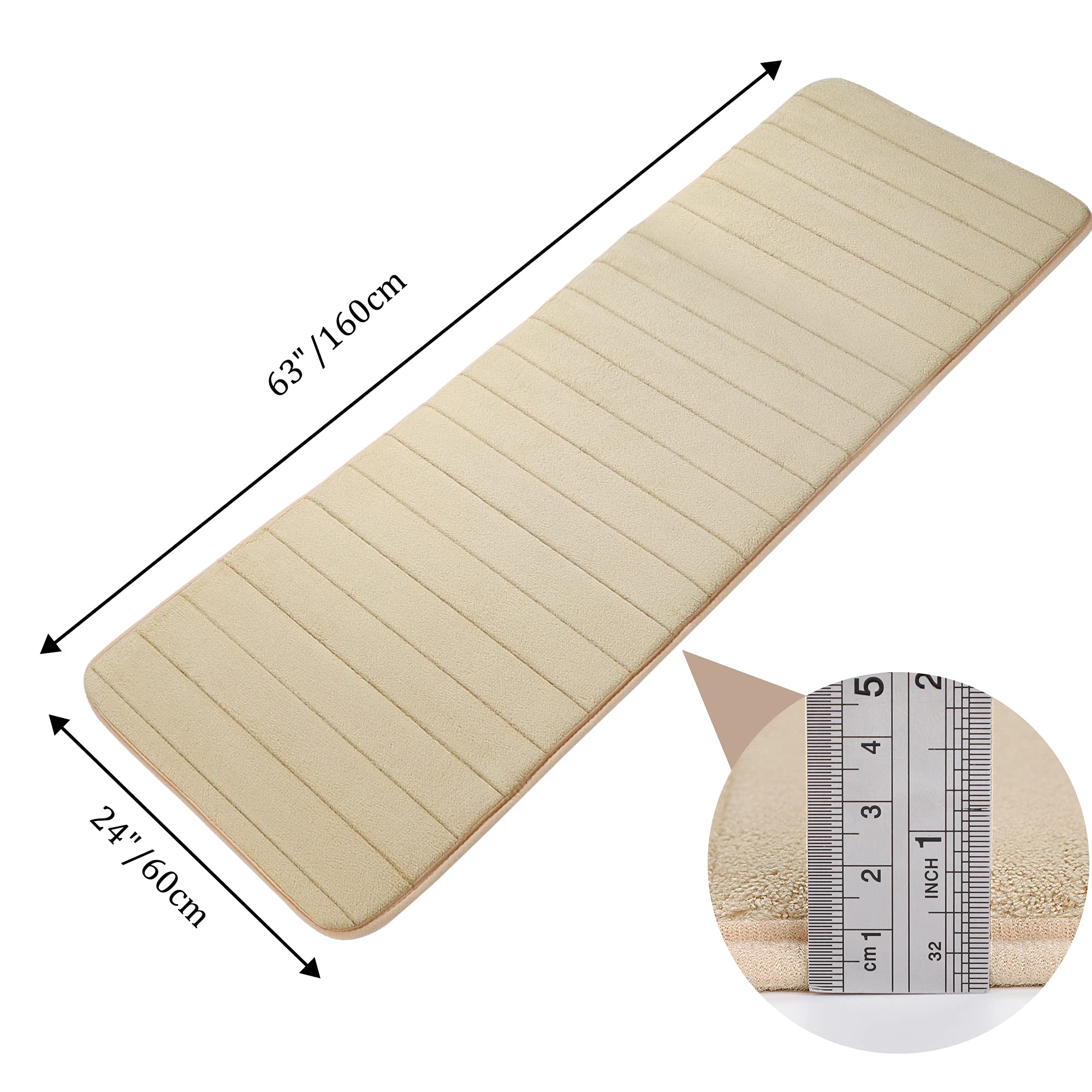 Premium Memory Foam Bath Mat - Super Absorbent Non-Slip Kitchen Rug - Soft Comfortable Floor Mat for Bathroom & Kitchen - 24