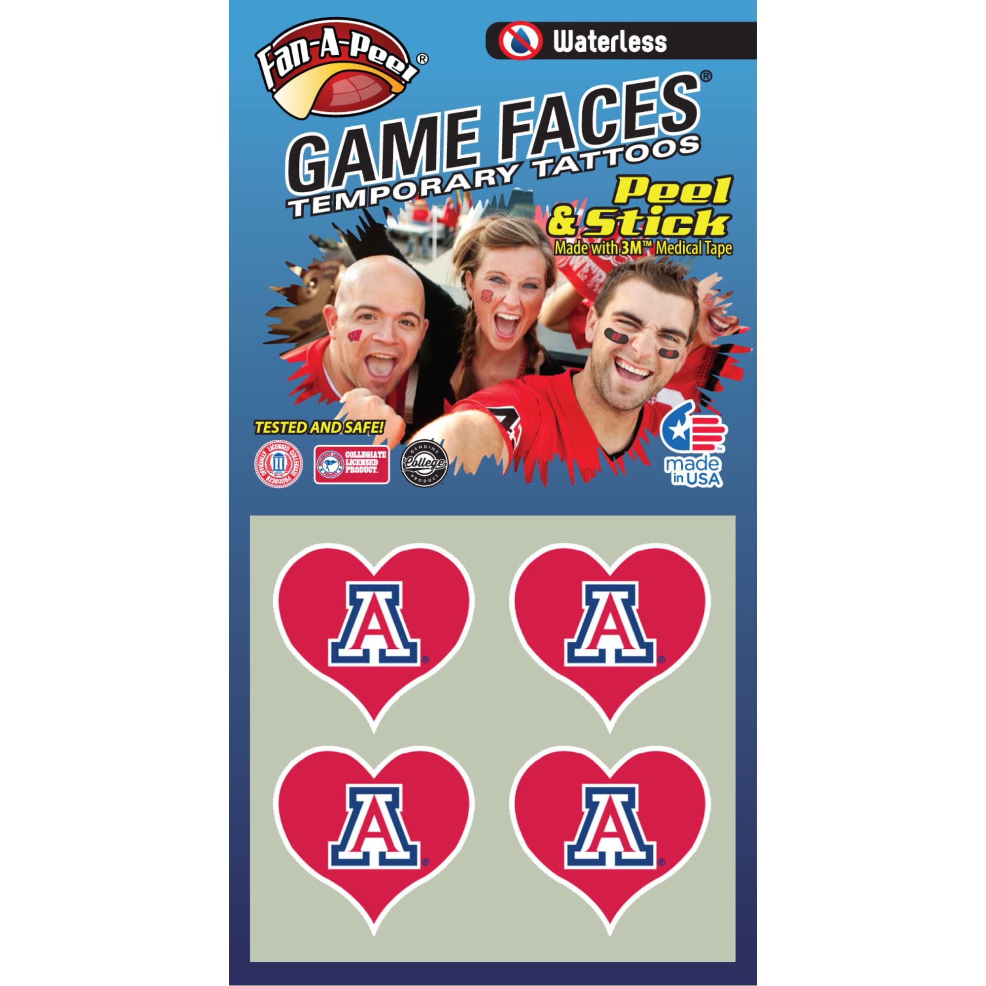 Arizona Waterproof Temporary Tattoos - Hypoallergenic Peel & Stick Fake Tattoos for Adults & Kids - Officially Licensed - Perfect for Parties, Halloween & Summer Fun