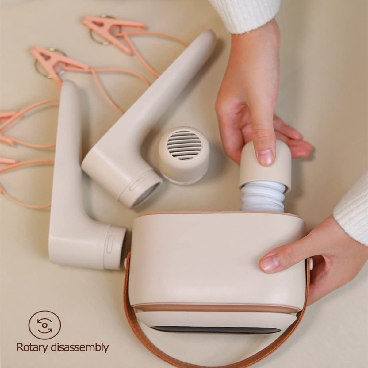 Pink Mini Electric Clothes Dryer - Portable Low Noise Fast Drying Rack for Clothes & Shoes | Perfect for Apartments, Dorms, Travel & Small Spaces