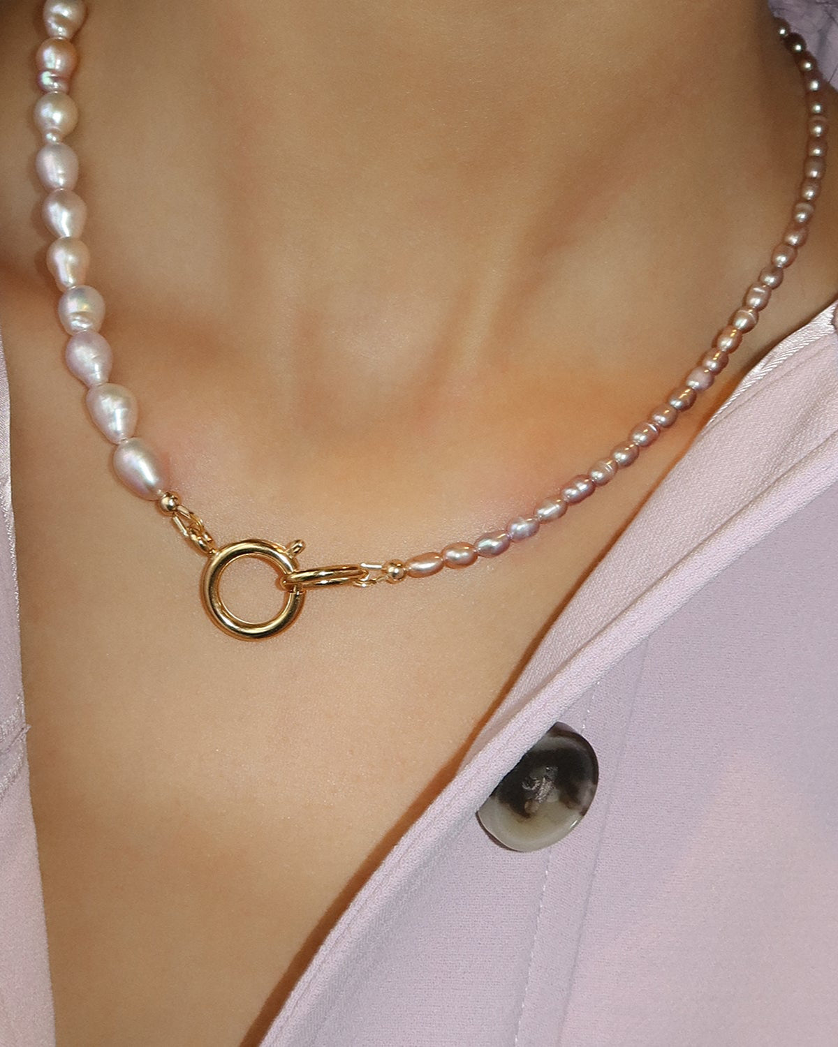 Elegant Dual Pink Pearl Necklace for Women - Perfect for Weddings, Parties & Special Occasions