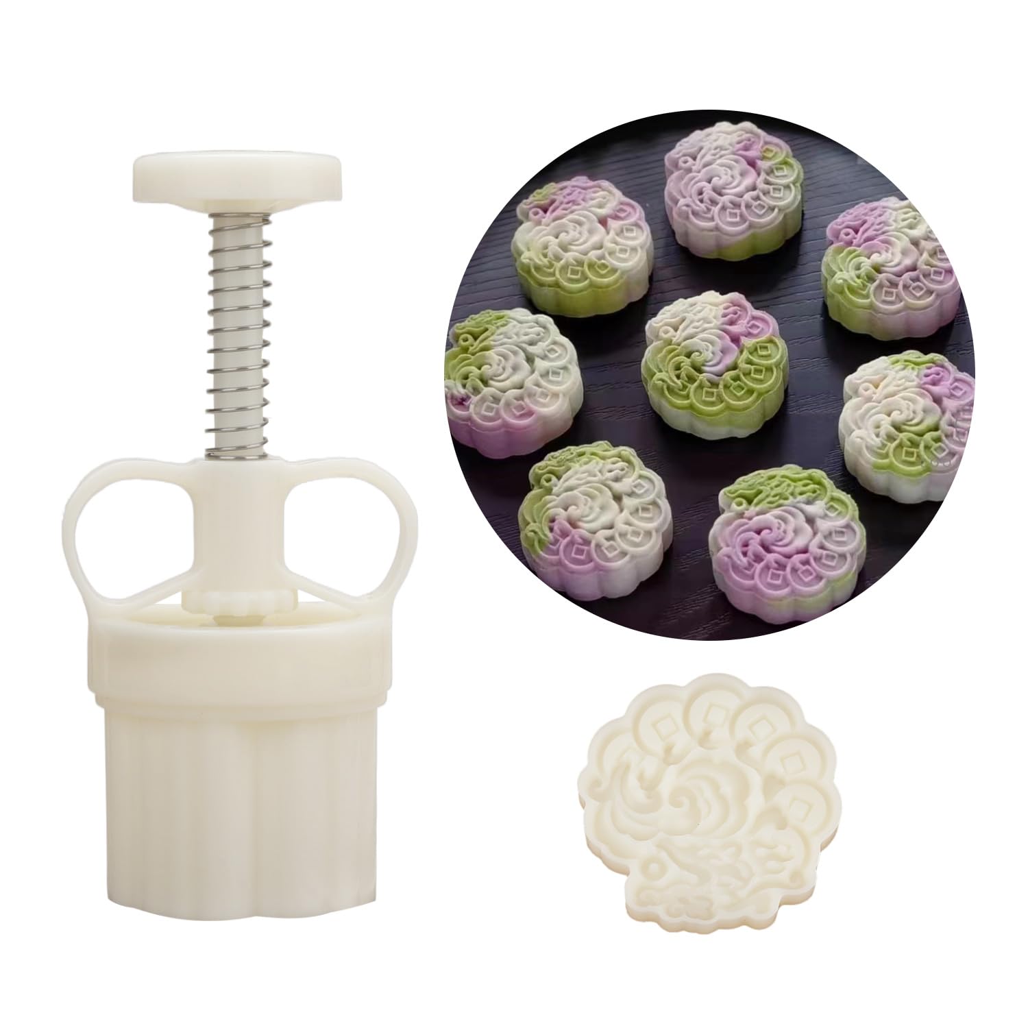 50g DIY Mooncake Mold with Cute Dragon Patterns - Adjustable Thickness Moon Cake Press Tool for Baking, Gifts & Mid-Autumn Festival Celebrations