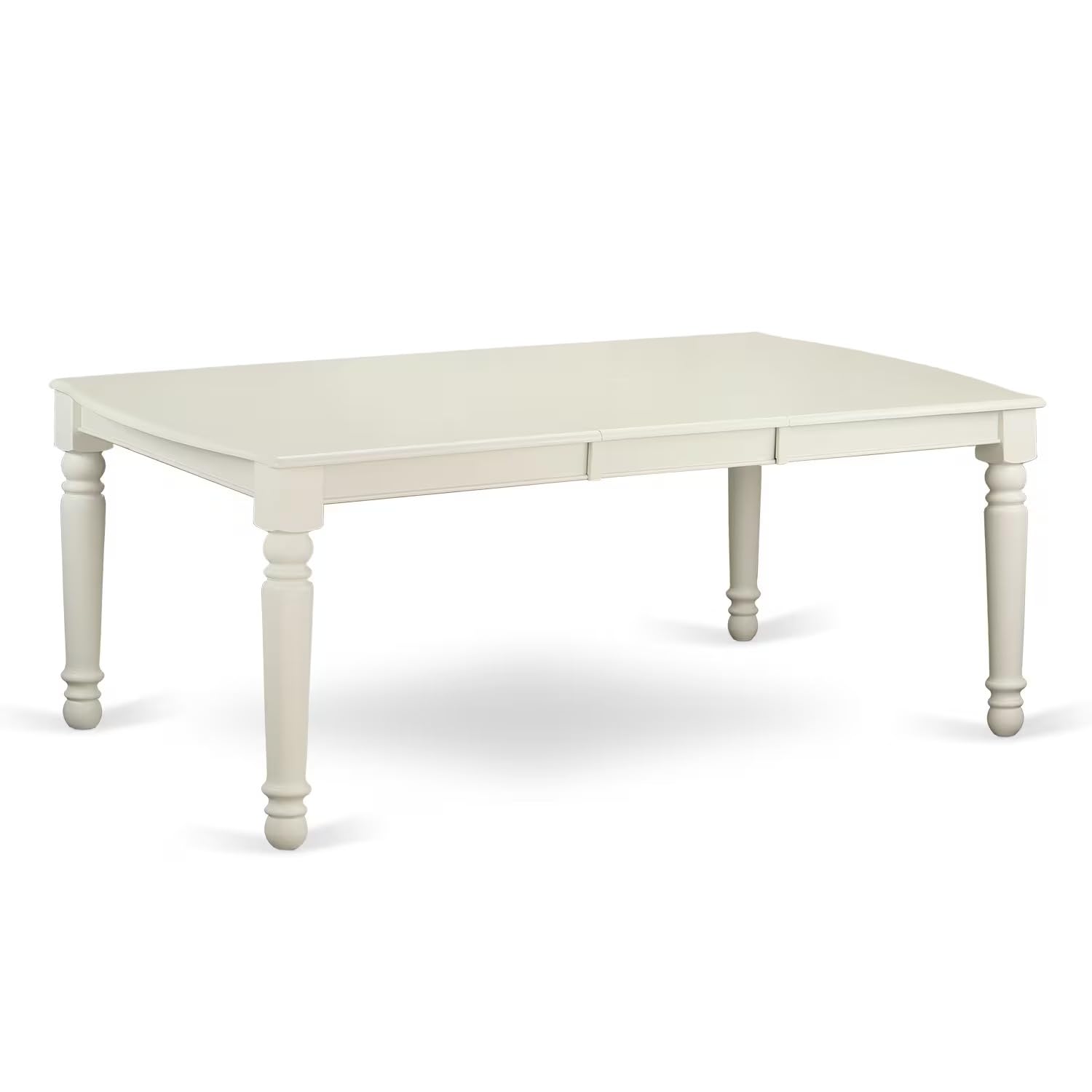East West Furniture 5-Piece Dining Set with Rectangle Table & 4 Chairs - Expandable Butterfly Leaf (42x78 Inch) - Linen White - Perfect for Small Kitchens & Breakfast Nooks
