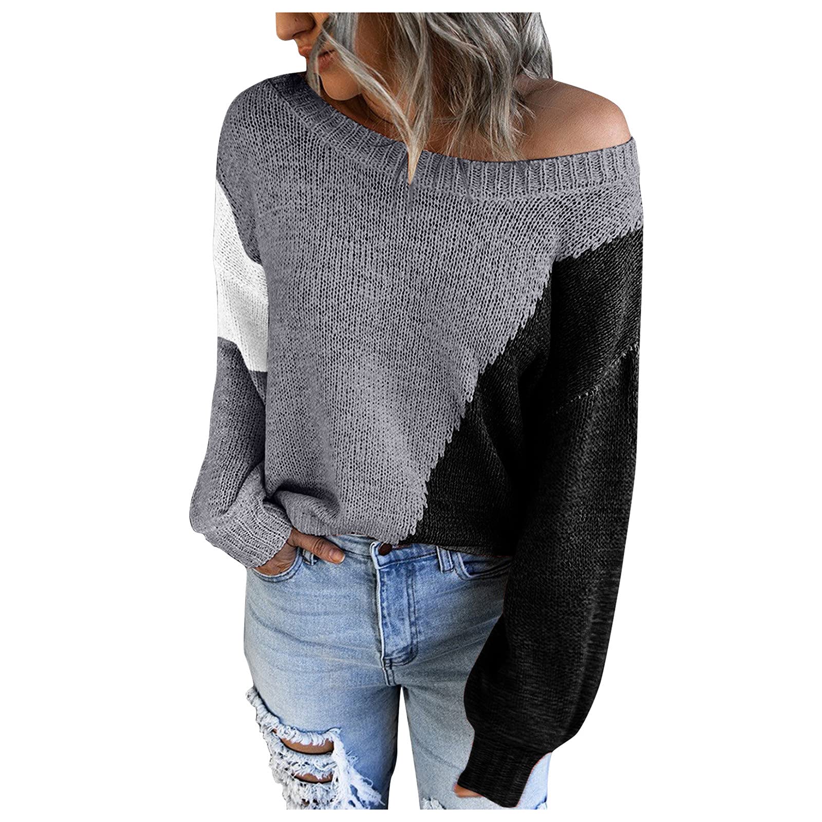 Women's Long Cardigan Sweater - Casual Patchwork Knit O-Neck Long Sleeve Top for Fall & Winter | Perfect for Office, Date Night & Layering Outfits