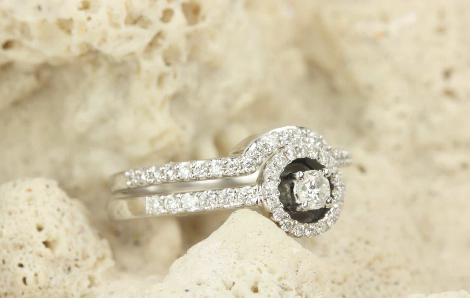 0.77tcw Modern Pave Diamond Engagement Ring 14K White Gold - Elegant Wedding Band for Proposal, Anniversary & Special Occasions