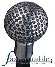Premium Stainless Steel Golf Ball Handle Walking Cane - Black Aluminum Alloy Shaft with Stainless Steel Collar - V3402 - Ideal for Seniors, Hiking & Outdoor Support