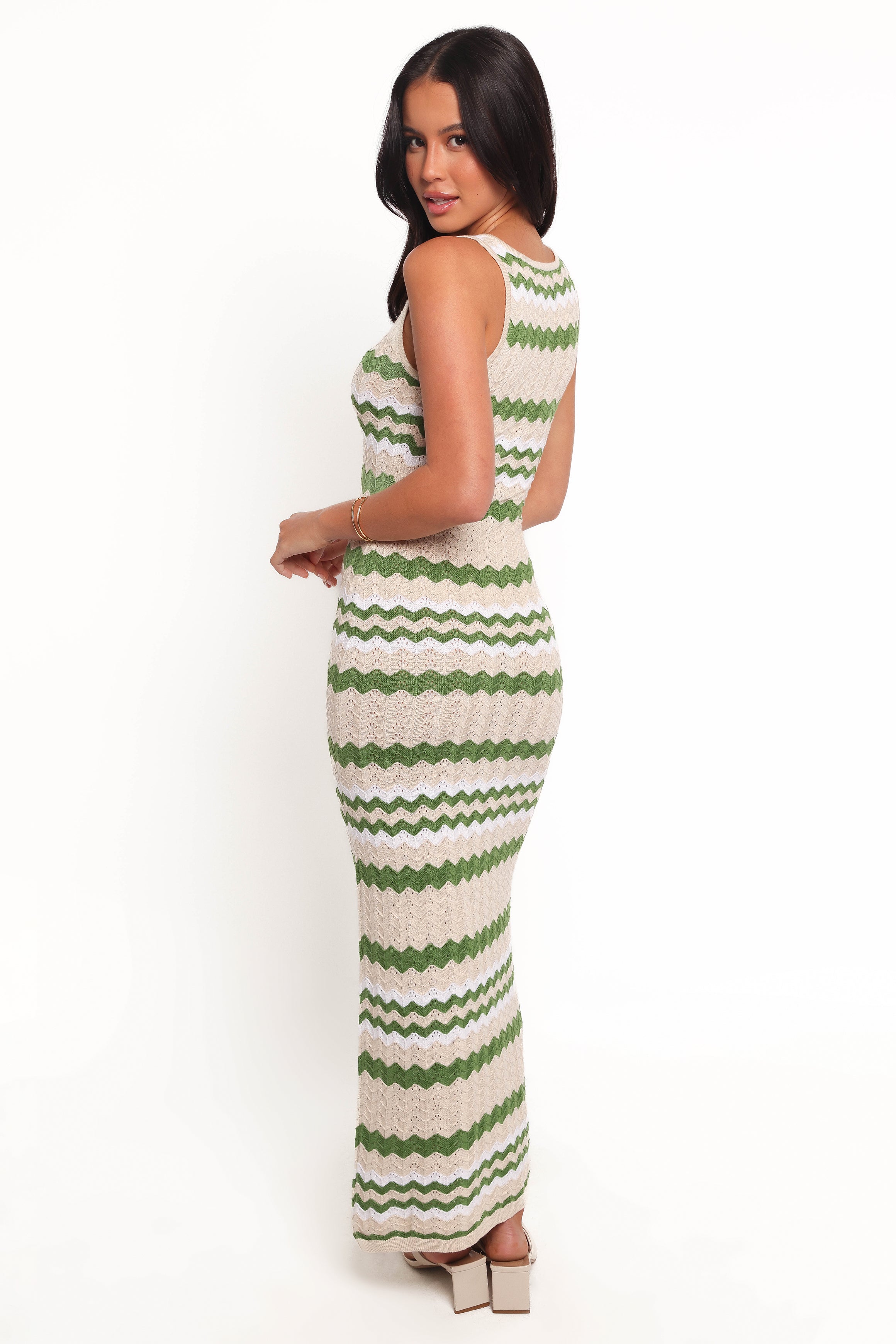Hubert Midi Dress for Women - Khaki Multi Color Flowy Summer Dress | Perfect for Beach, Vacation, and Casual Outings