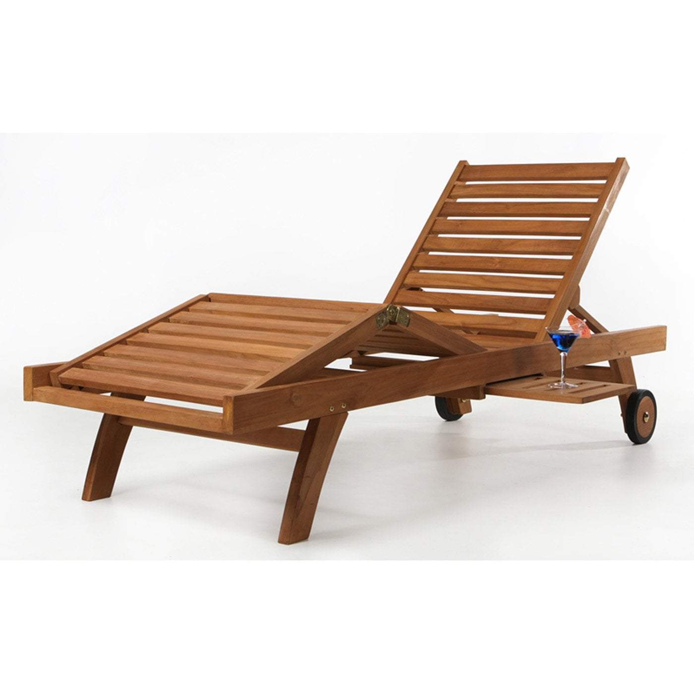 Premium Cedar Teak Chaise Lounge Chair - Outdoor Patio Poolside Relaxation for Backyard, Garden & Beach