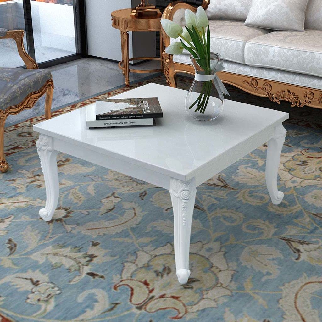 Compact White High Gloss Coffee Table 31.5
