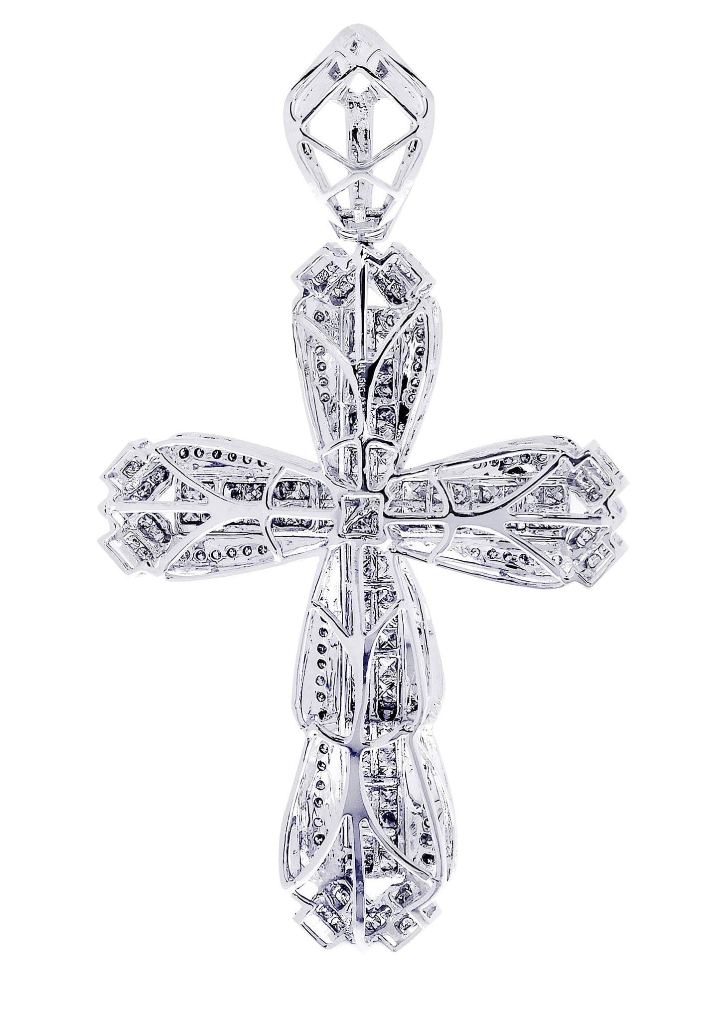 4.36 Carat Diamond Cross Pendant Necklace - 19.59 Grams Solid Gold Religious Jewelry for Women - Perfect for Baptism, First Communion & Special Occasions