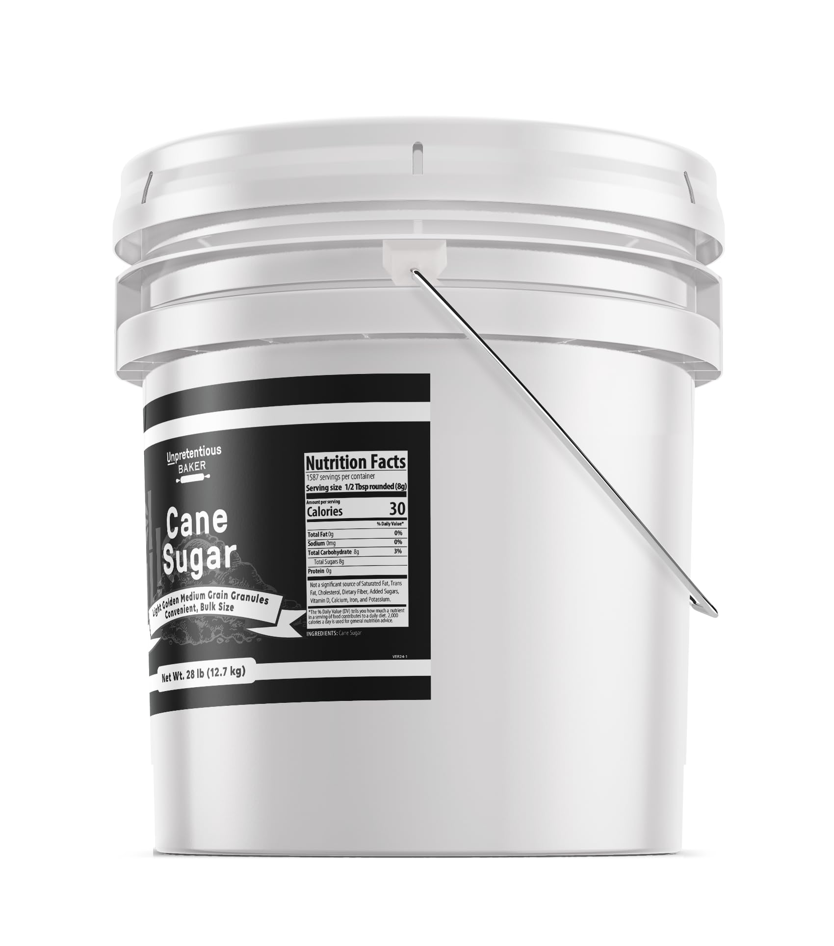 Organic Pure Cane Sugar 3.5 Gallon Bulk Bucket - Natural Sweetener for Baking, Coffee & Food Storage - Perfect for Restaurants, Bakeries & Home Kitchens