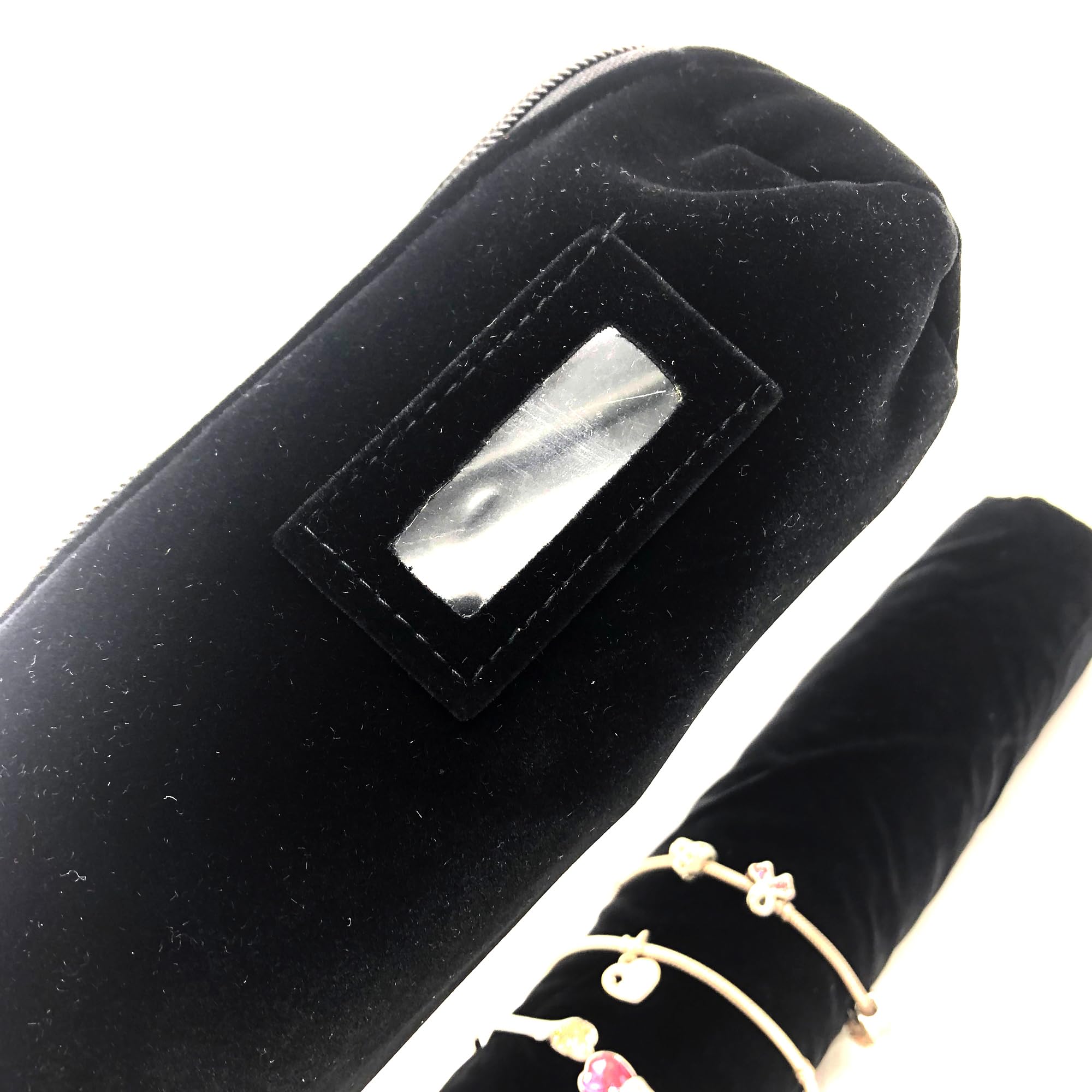 Velvet Jewelry Roll Travel Organizer - Compact Storage for Bracelets, Bangles & Watches | Perfect Jewelry Case for Women | Portable Jewelry Pouch for Vacation, Business Trips & Daily Use (Black)