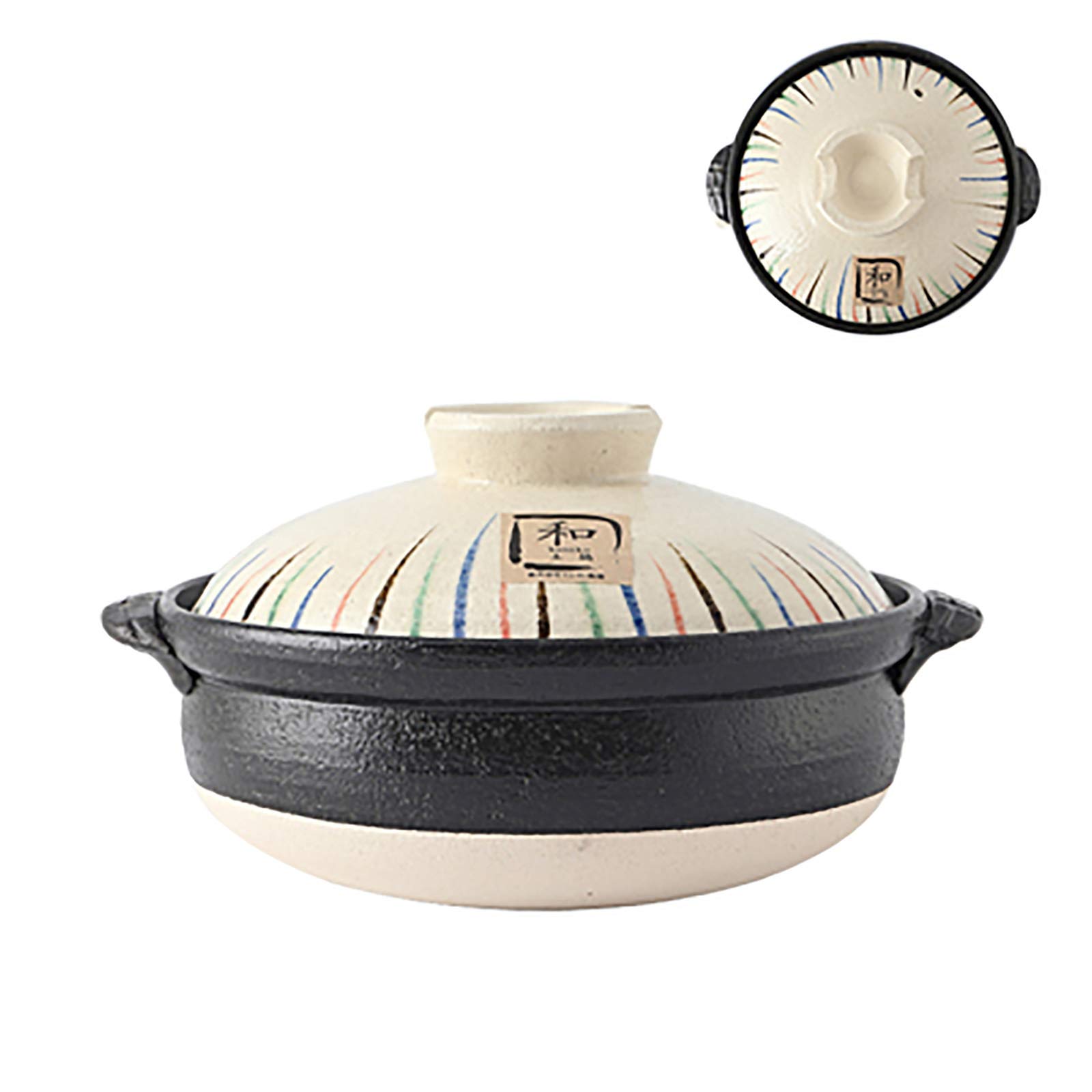 Authentic Japanese Donabe Clay Pot - Preseasoned Ceramic Earthenware Hot Pot for Gumbo, Stew & Soup | 25x13cm (10x5inch) | Made in Japan - Perfect for Home Cooking, Japanese Cuisine & Hot Pot Parties