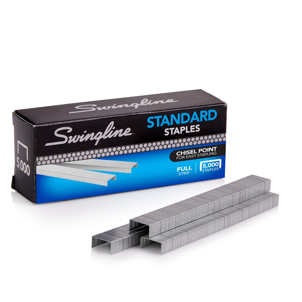 Swingline Standard Staples 1/4 Inch 210 per Strip 5000 per Box (35108) - Heavy Duty Staples for Office, School, Home & Craft Projects