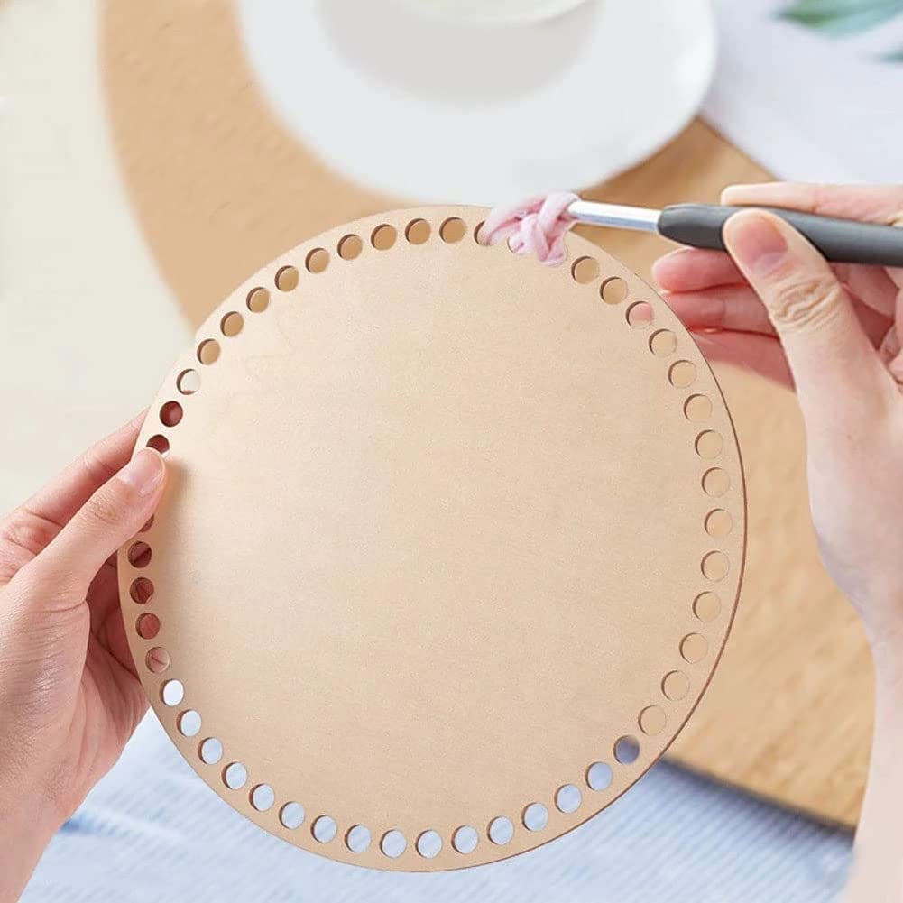 4PCS 6 Inch Round Wooden Crochet Bag Base - DIY Basket Weaving Supplies for Handmade Shoulder Bags, Purses & Storage Baskets - Perfect for Home Decor, Craft Projects & Gift Making