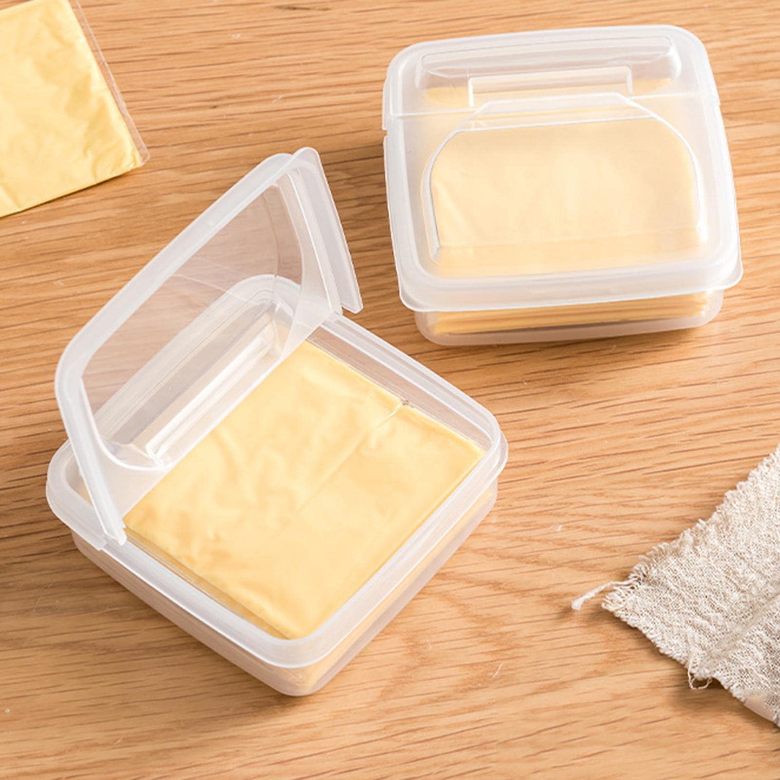 2/4Pcs Plastic Cheese Storage Container with Flip Lid – Airtight Fridge Organizer for Sliced Cheese, Snacks & Deli – Perfect for Kitchen, Picnics & Lunch Boxes