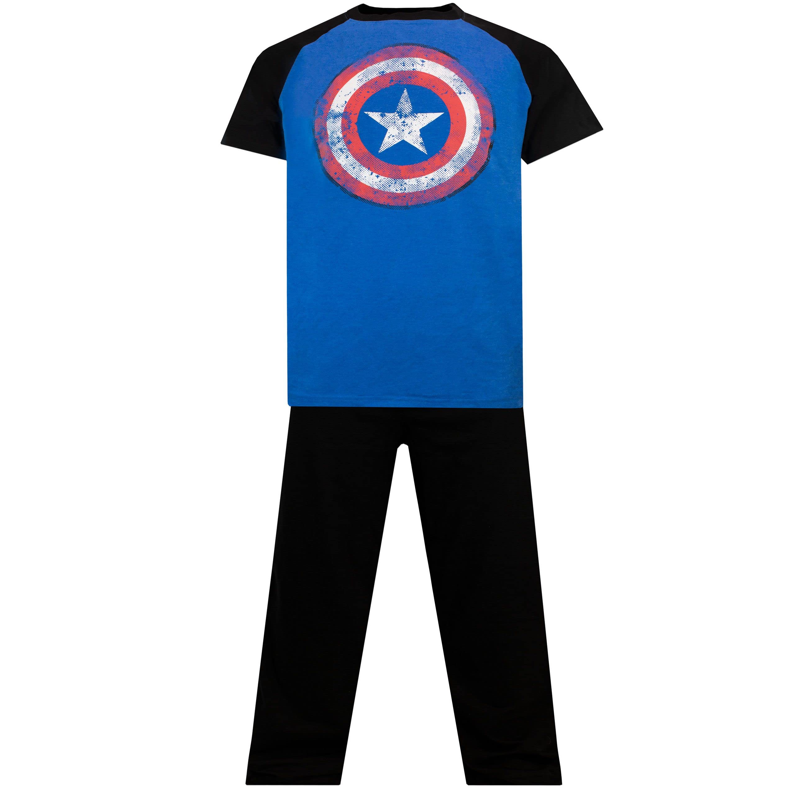 Marvel Avengers Captain America Pajamas for Men - Soft Superhero Sleepwear for Marvel Fans - Perfect for Cosplay, Lounge Wear & Gift Giving