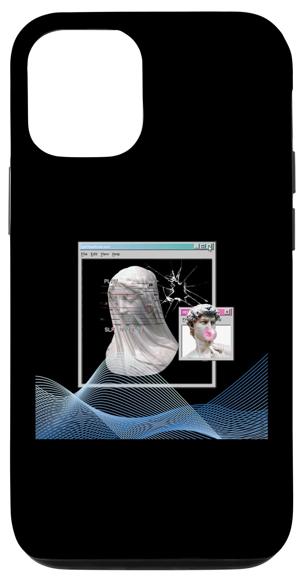 iPhone 12/12 Pro Case - Retro Vaporwave Aesthetic PC Design with Trippy 90s Art - Protective Phone Cover for Daily Use, Travel & Gaming