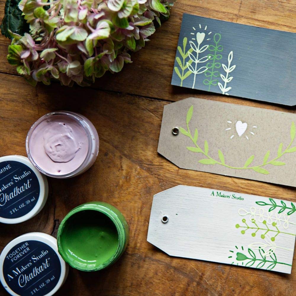 DIY Chalk Paste Paint for Arts & Crafts - 2oz Non-Toxic Chalk Art Paint for Wood Signs, Glass & Non-Porous Surfaces | Perfect for Mesh Stencils, Home Decor & Wedding Projects (Together Forever Design)