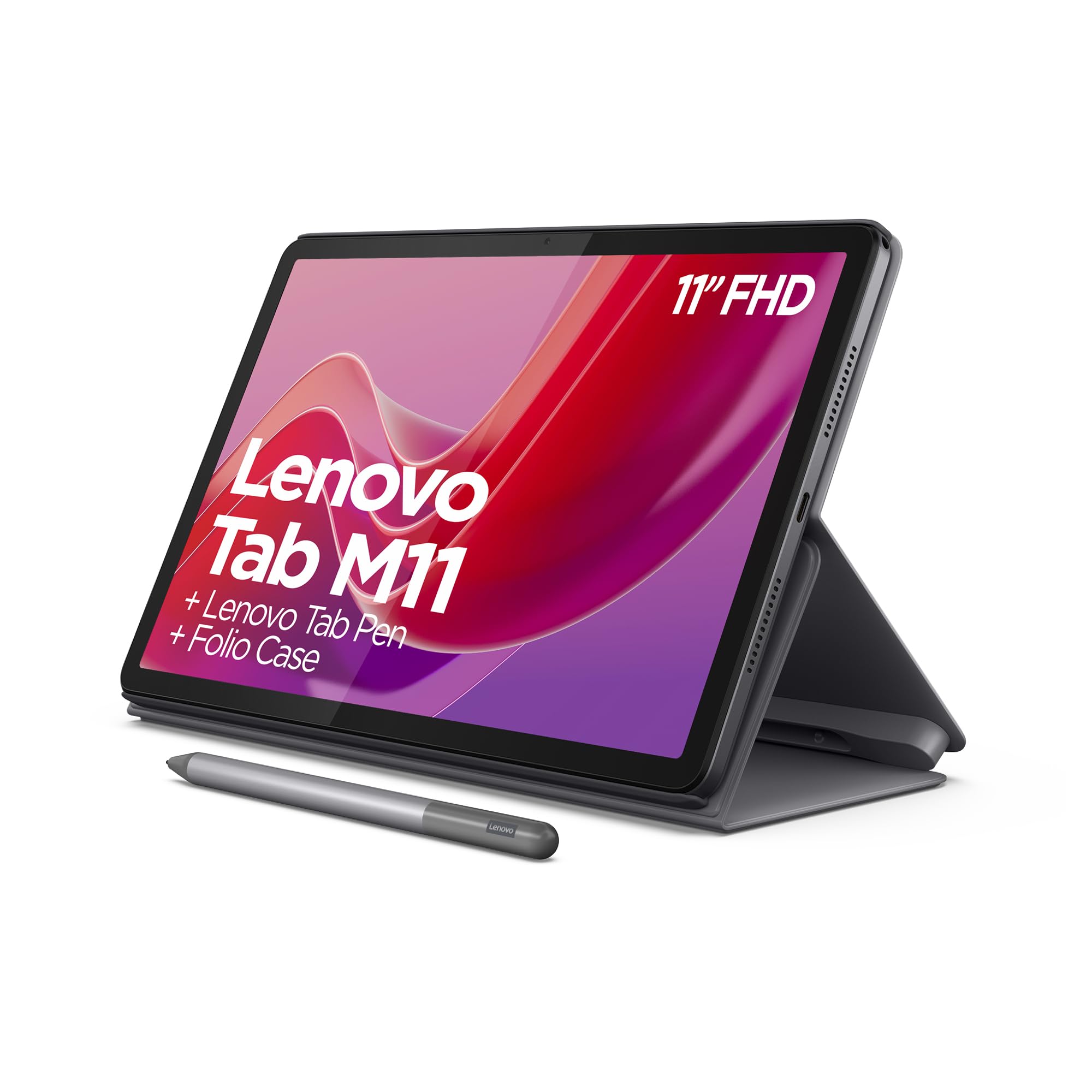 Lenovo Tab M11 Tablet 11 Inch, MediaTek Helio G88, 8GB RAM 128GB Storage (Expandable to 1TB), 4 Speakers, WiFi Bluetooth, Android 13, Moon Gray - Includes Case & Stylus Pen for Work, Study & Entertainment