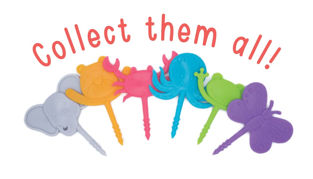 BapronBaby Sea Life Foodie Picks (2 Pack - Crab & Octopus) - BPA Free Toddler Utensils for Self Feeding - Dishwasher Safe Baby Spoons for 18+ Months - Perfect for Preschoolers & Early Learning Mealtime