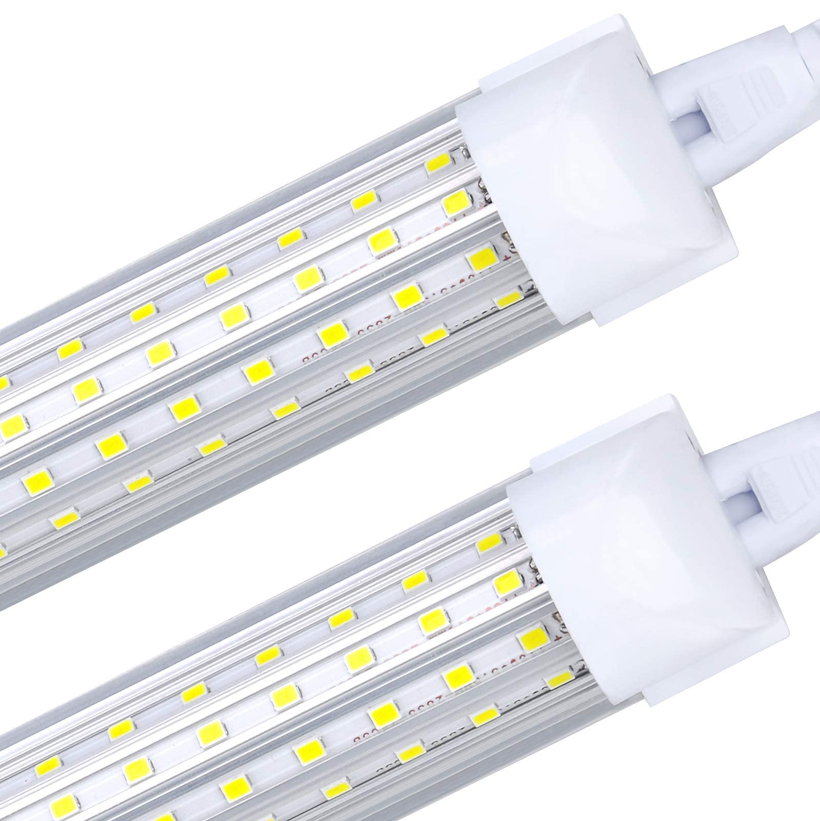 2-Pack LED Shop Light 2ft, 25W 3000LM 6000K (Cool White) - T8 LED Tube Fixture with Clear Cover, Linkable Utility Lighting for Ceiling, Garage, Workbench, Warehouse & Home Workshop - Energy Efficient Bright White Task Lighting for DIY Projects & Professional Workspaces