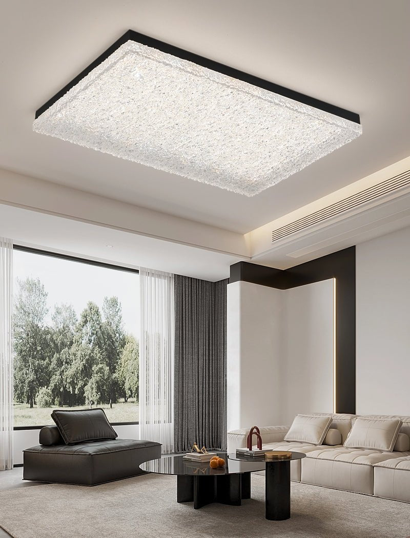 Crystalia Resin Ceiling Light Fixture - Modern Crystal Chandelier for Living Room, Bedroom & Dining Room - Elegant Home Decor Lighting