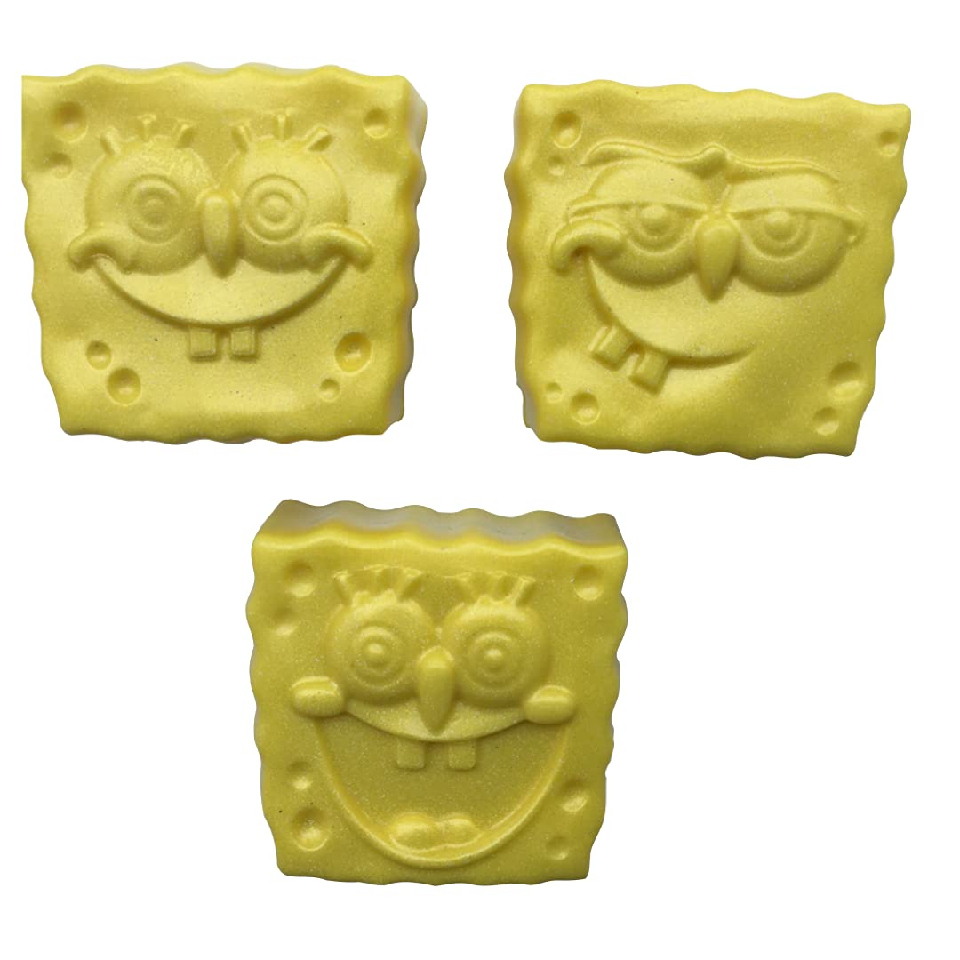 SpongeBob Handmade Natural Soap for Kids - Pack of 3 (70g Each) | Assorted Fragrances, Paraben & SLS Free | Perfect for Bath Time, Birthday Gifts & Raksha Bandhan Presents