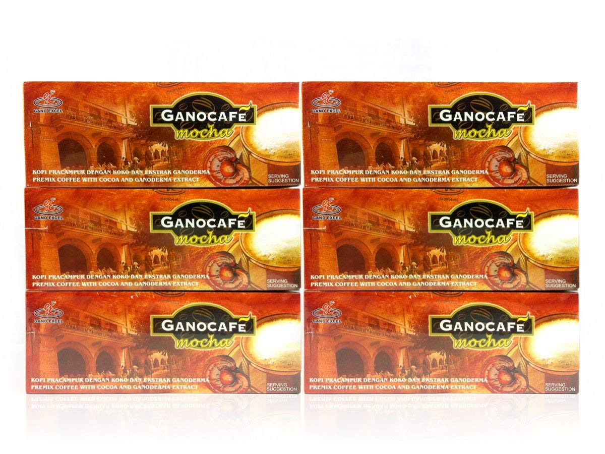 Premium Gano Cafe Mocha Coffee with Ganoderma - 6 Boxes (90 Sachets) | Immune Support & Energy Boost | Perfect for Office, Travel & Home Brewing