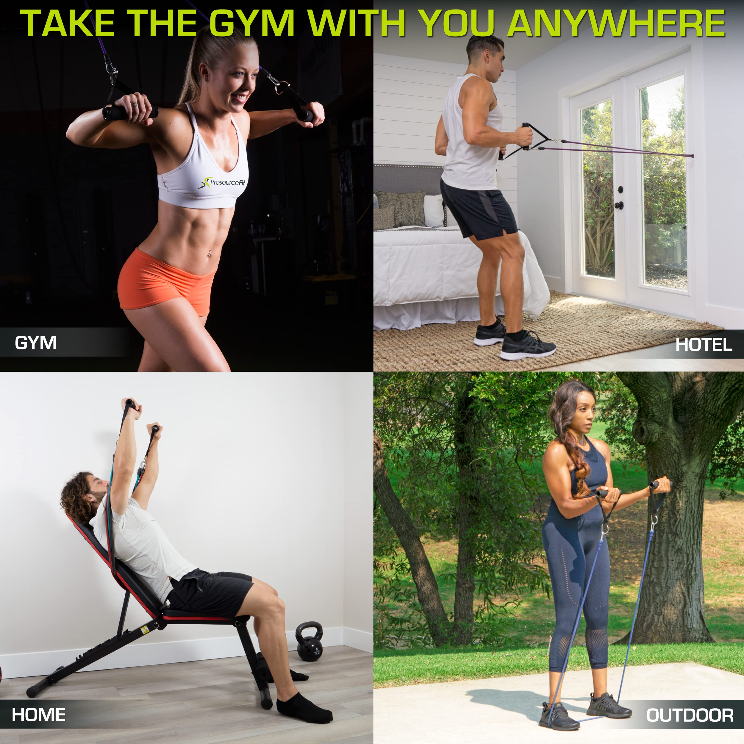 ProsourceFit Heavy Duty Stackable Resistance Bands Set - 12-16 LB Strength with Door Anchor & Exercise Guide | Full-Body Workout Equipment for Home Gym, Strength Training, Physical Therapy & Fitness Enthusiasts | Perfect for Toning, Muscle Building & Rehabilitation Exercises