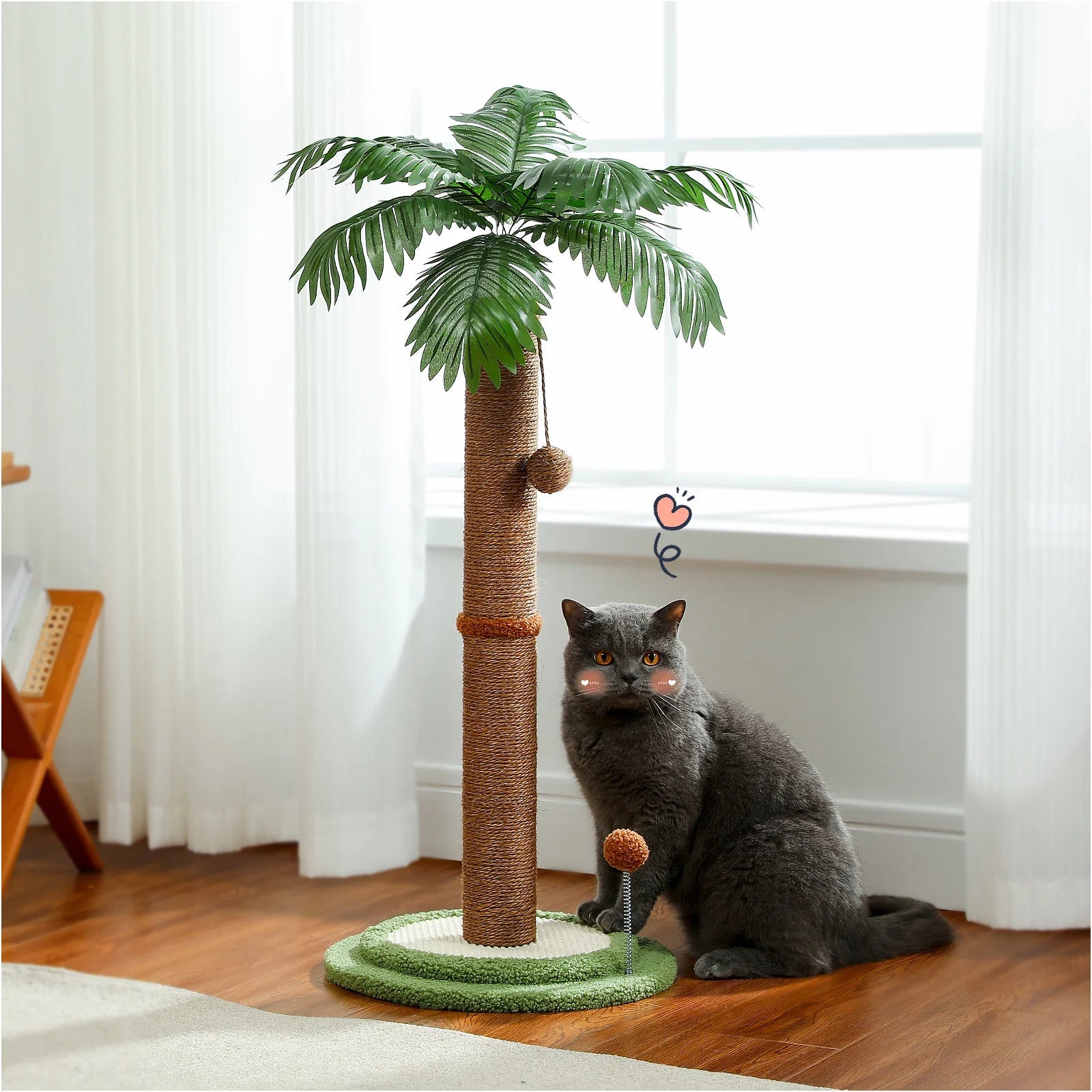 86cm Cat Tree Tower with Scratching Post - Palm Tree Design for Indoor Cats - Perfect for Play, Climbing & Scratching - Durable & Stylish Cat Furniture for Home Decor