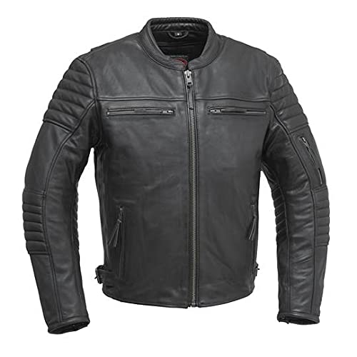 Men's Motorcycle Leather Jacket for Commuting & Riding - Premium Biker Jacket with Protection - Perfect for Daily Commute & Long Distance Motorcycle Trips
