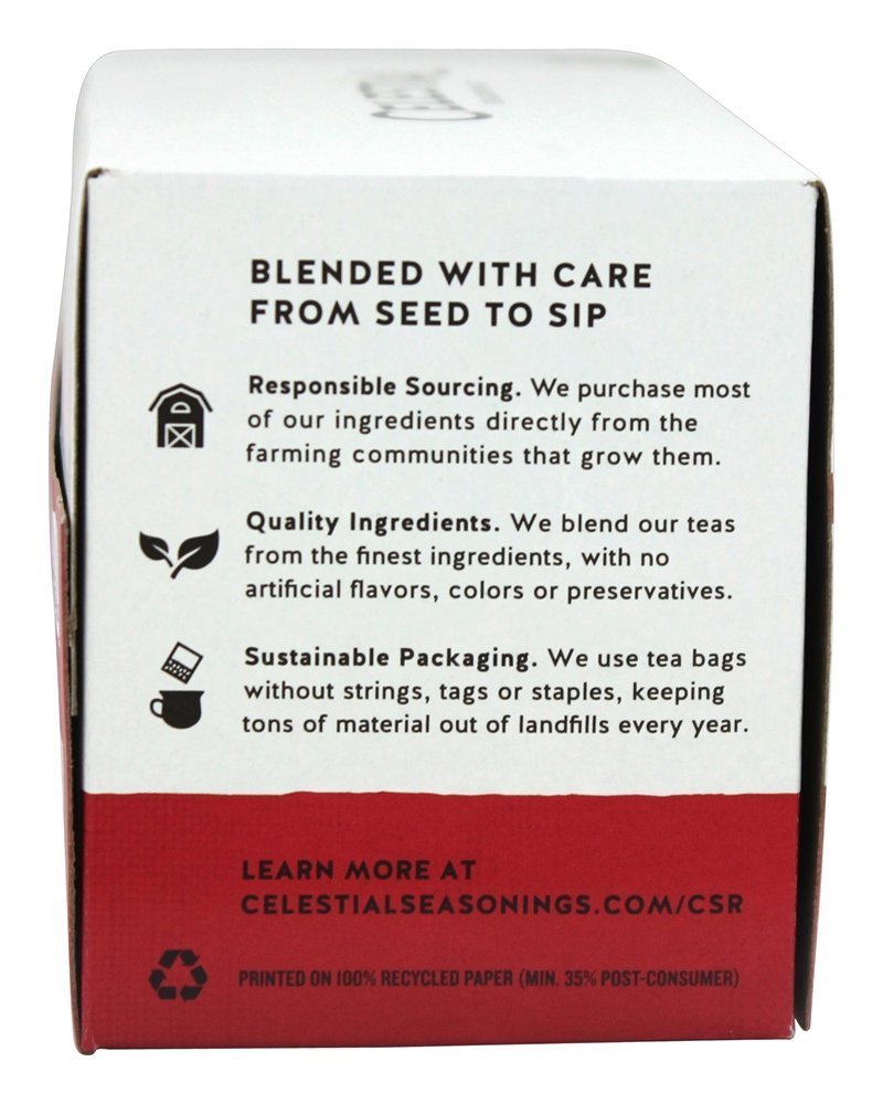 Celestial Seasonings Candy Cane Decaf Green Tea Bags, 20 Count - Caffeine-Free Holiday Herbal Tea for Relaxation & Gift Giving