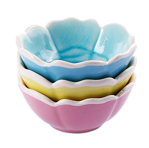 WOIWO 3-Piece Creative Ceramic Condiment Dishes Set - Glazed Sauce Bowls for Soy Sauce, Vinegar & Snacks - Elegant Kitchen & Dining Tableware for Restaurants, Home Use & Party Serving