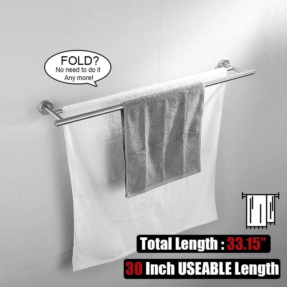 JQK Stainless Steel Towel Ring Holder - 7 Inch Brushed Nickel Wall Mounted Bathroom Accessory (TR160-BN) - Perfect for Bathrooms, Kitchens & Powder Rooms