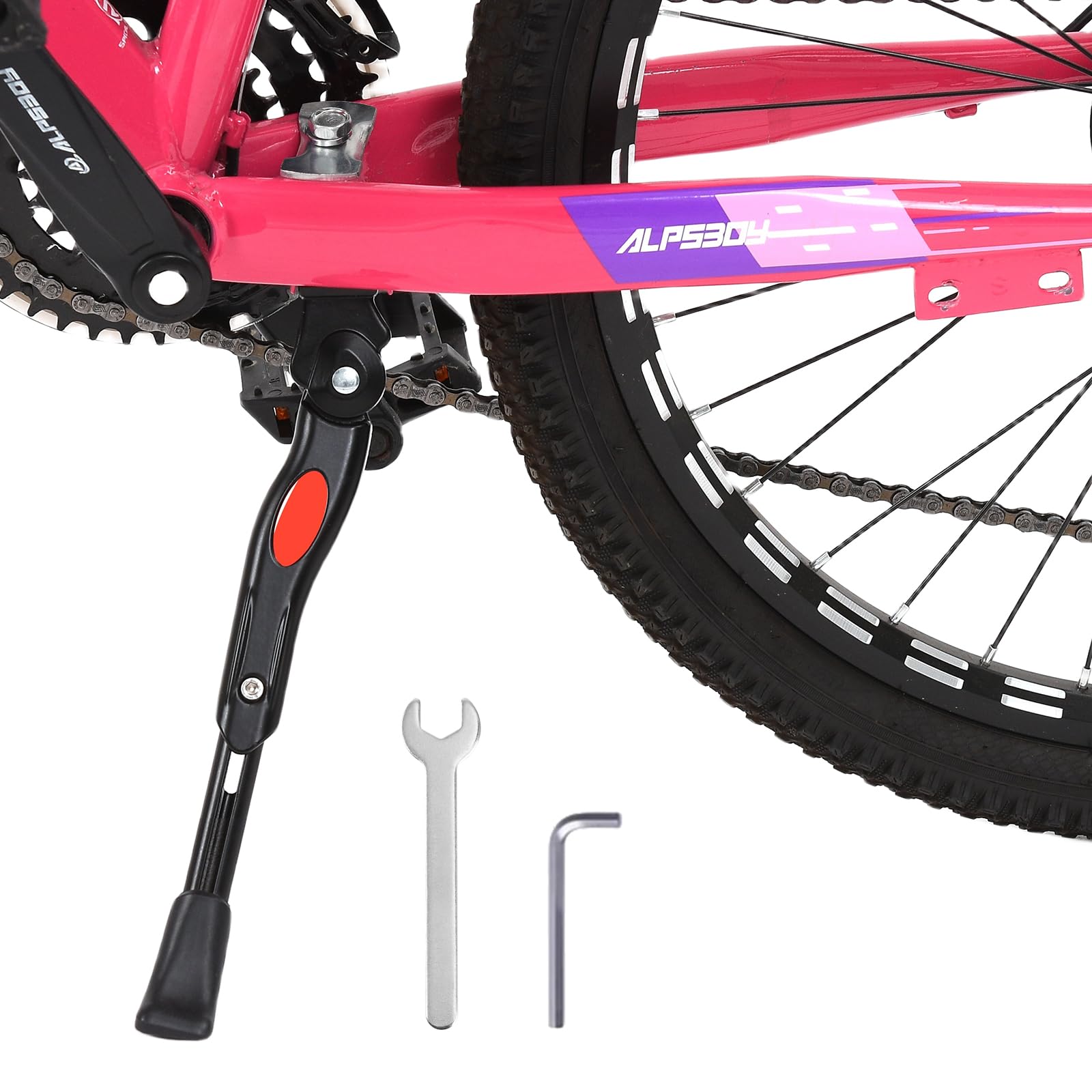 Adjustable Aluminum Alloy Bike Kickstand for 16 18 20 Inch Wheels - Universal Center Mount for Kids, Mountain, Road & Adult Bicycles - Perfect for Commuting, Off-Road Adventures and Family Cycling