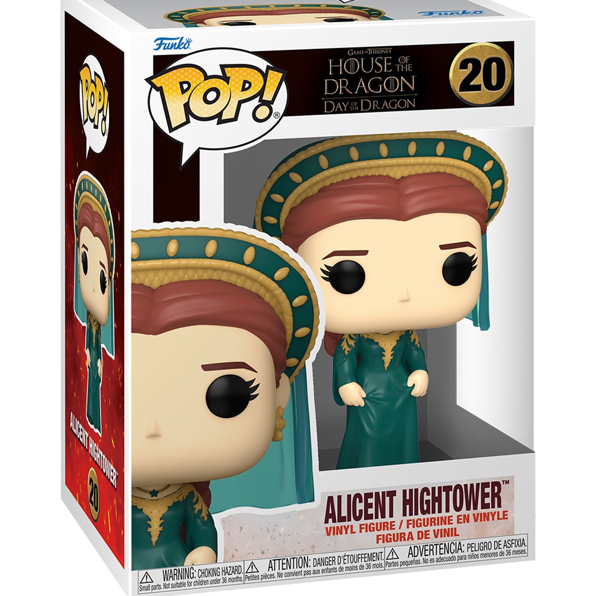 House of the Dragon Alicent Hightower Funko Pop! Vinyl Figure #20 - Collectible Game of Thrones Prequel Series Toy for Fans & Display - Perfect for Home Decor, Office Display, and Gift Giving