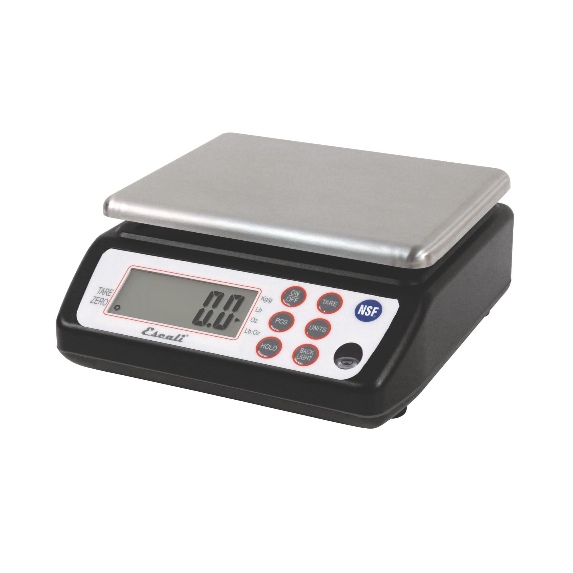 San Jamar SCDG33BK Professional Digital Kitchen Scale - Black Stainless Steel Platform for Precise Weighing | Ideal for Baking, Cooking, and Portion Control