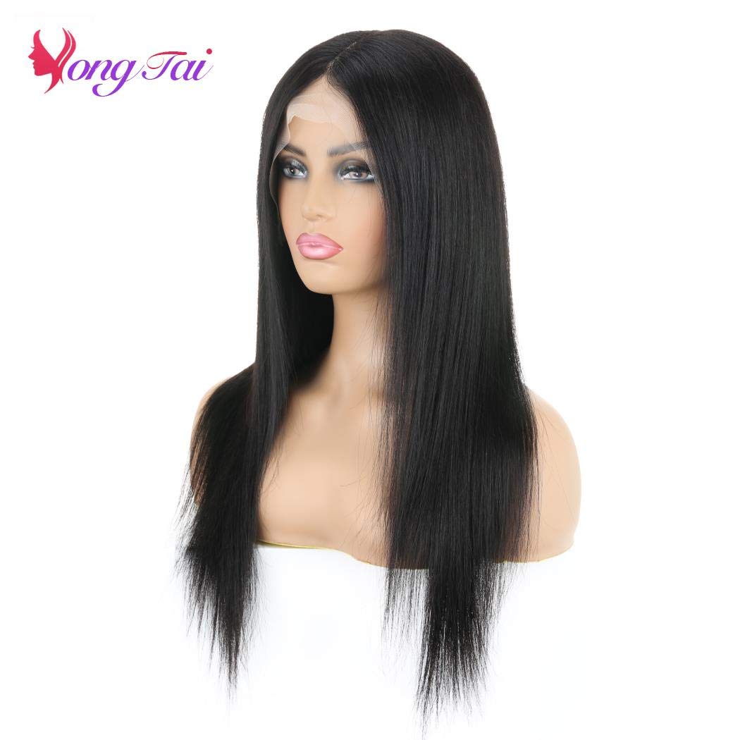 13x6 Transparent Straight Human Hair Wigs - T Part Lace Front Virgin Peruvian Hair Glueless Wig 150% Density 26 Inch Natural Black | Perfect for Daily Wear, Cosplay & Special Occasions