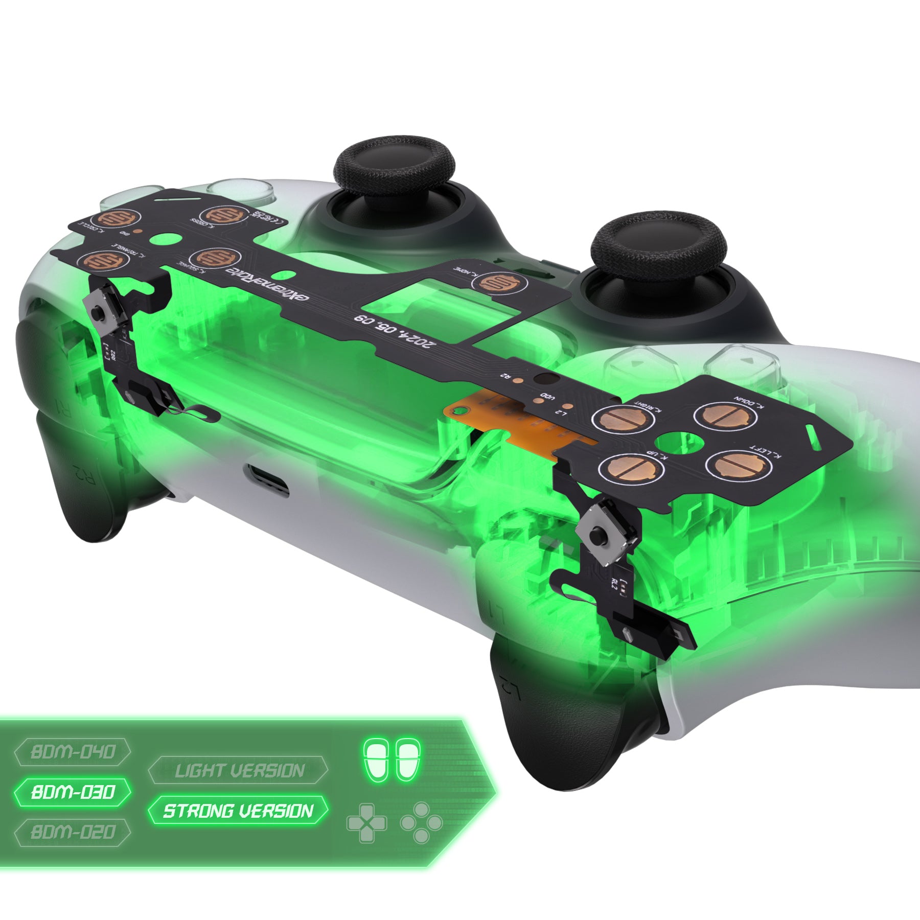 eXtremeRate Micro Switch Strong Version Tactile Clicky Hair Trigger Kit for PS5 Controller BDM-030 - Ergonomic L2 R2 Tactile Buttons & Mouse Click L1 R1 for Enhanced Gaming Performance - Perfect for FPS, Racing & Competitive Gaming