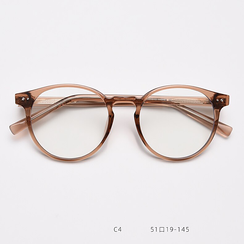 CCspace Unisex Full Rim Round TR90 Titanium Eyeglasses 55868 - Lightweight & Durable Frame for Reading, Work, and Everyday Wear