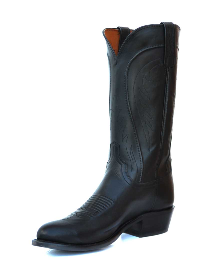 Lucchese N1597.R4 Men's Ranch Hand Western Boots - Black Burnished Leather Cowboy Boots for Riding, Dancing & Country Style Outfits