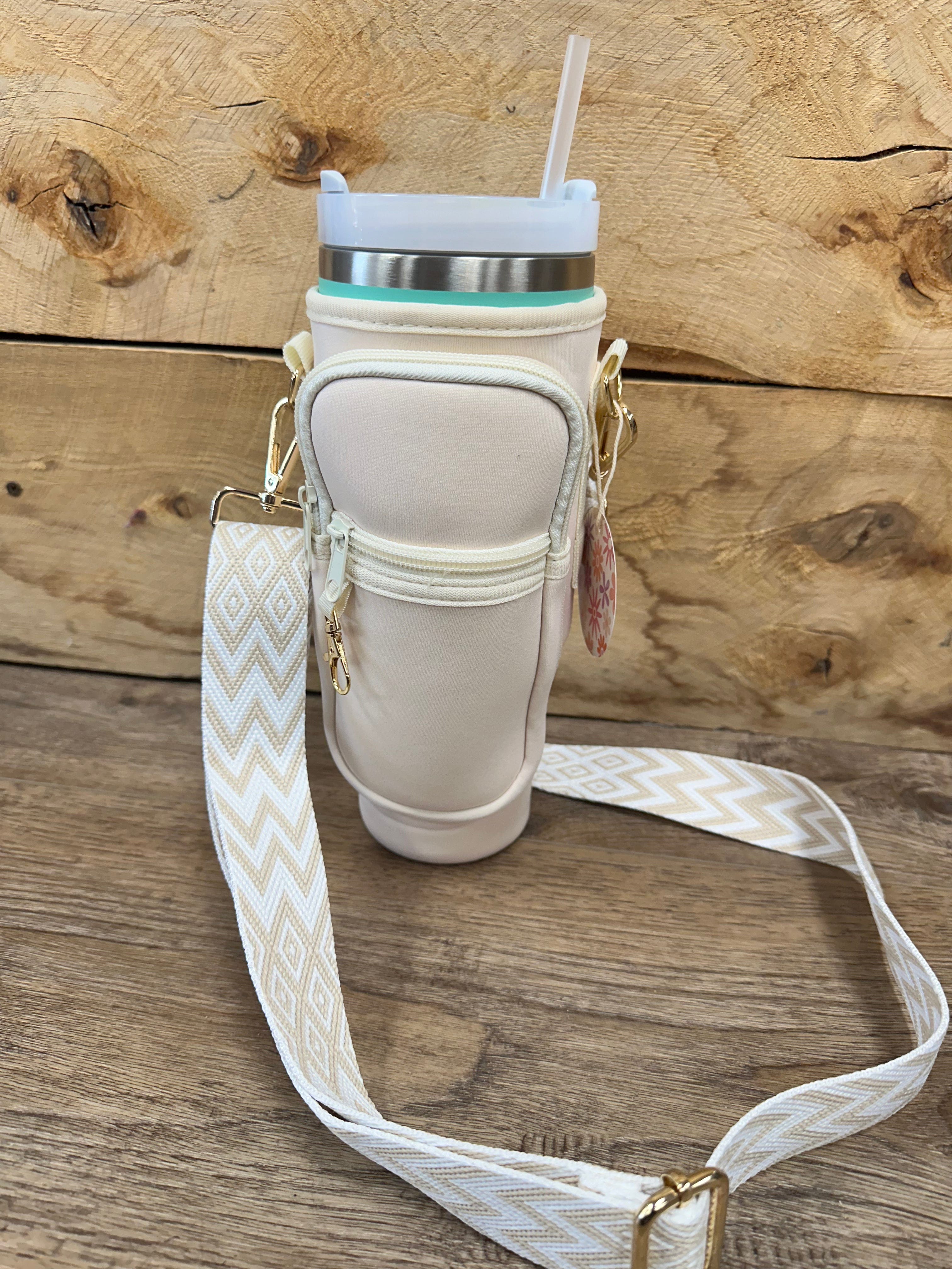 Dual Strap Fit Cooler Sling Crossbody Cup Bag - Insulated Beverage Holder for Hiking, Beach & Outdoor Adventures