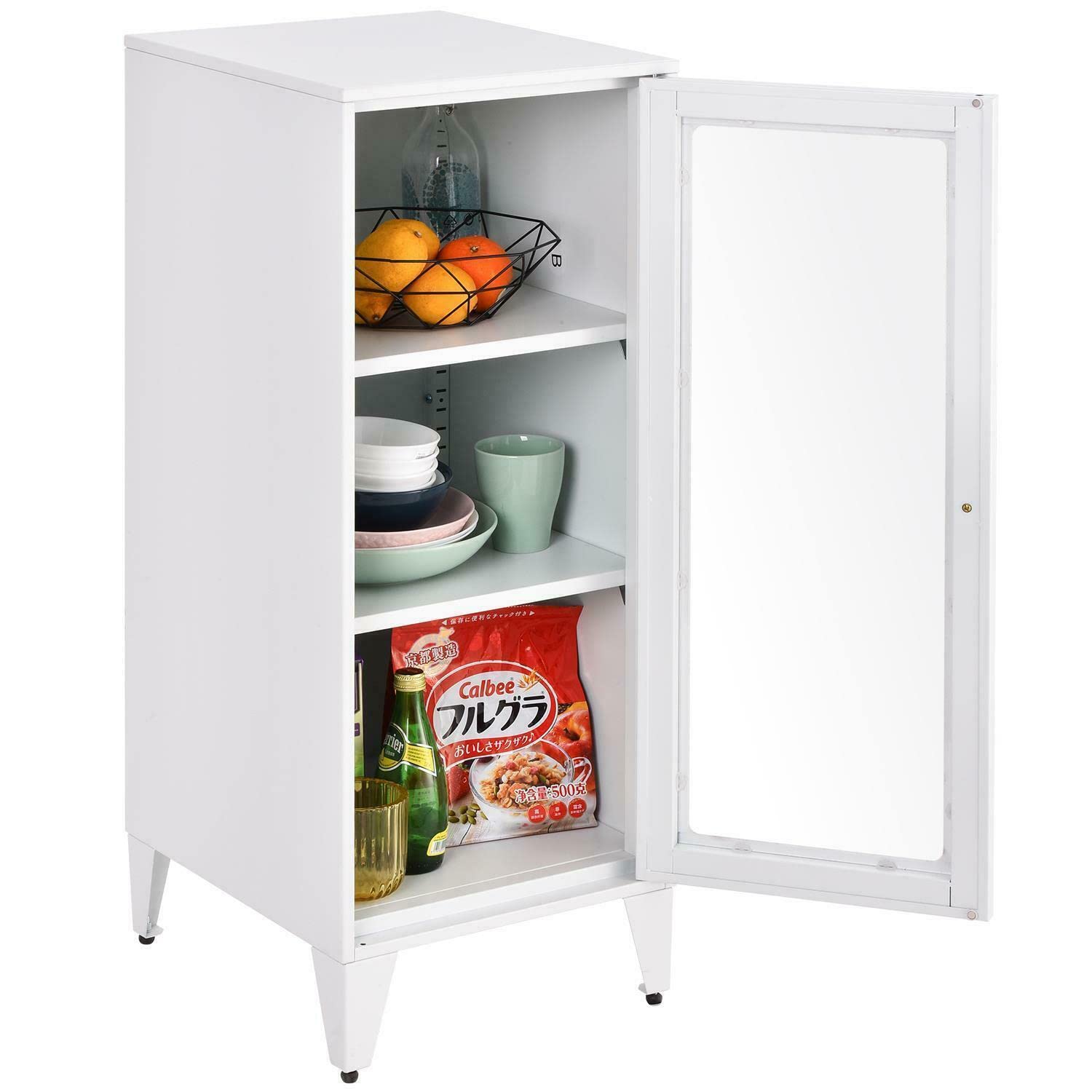 Tall Freestanding Kitchen Pantry Storage Cabinet with Door Shelf - Home Organizer for Kitchen, Pantry & Dining Room | Perfect for Storing Food, Dishes & Cooking Supplies
