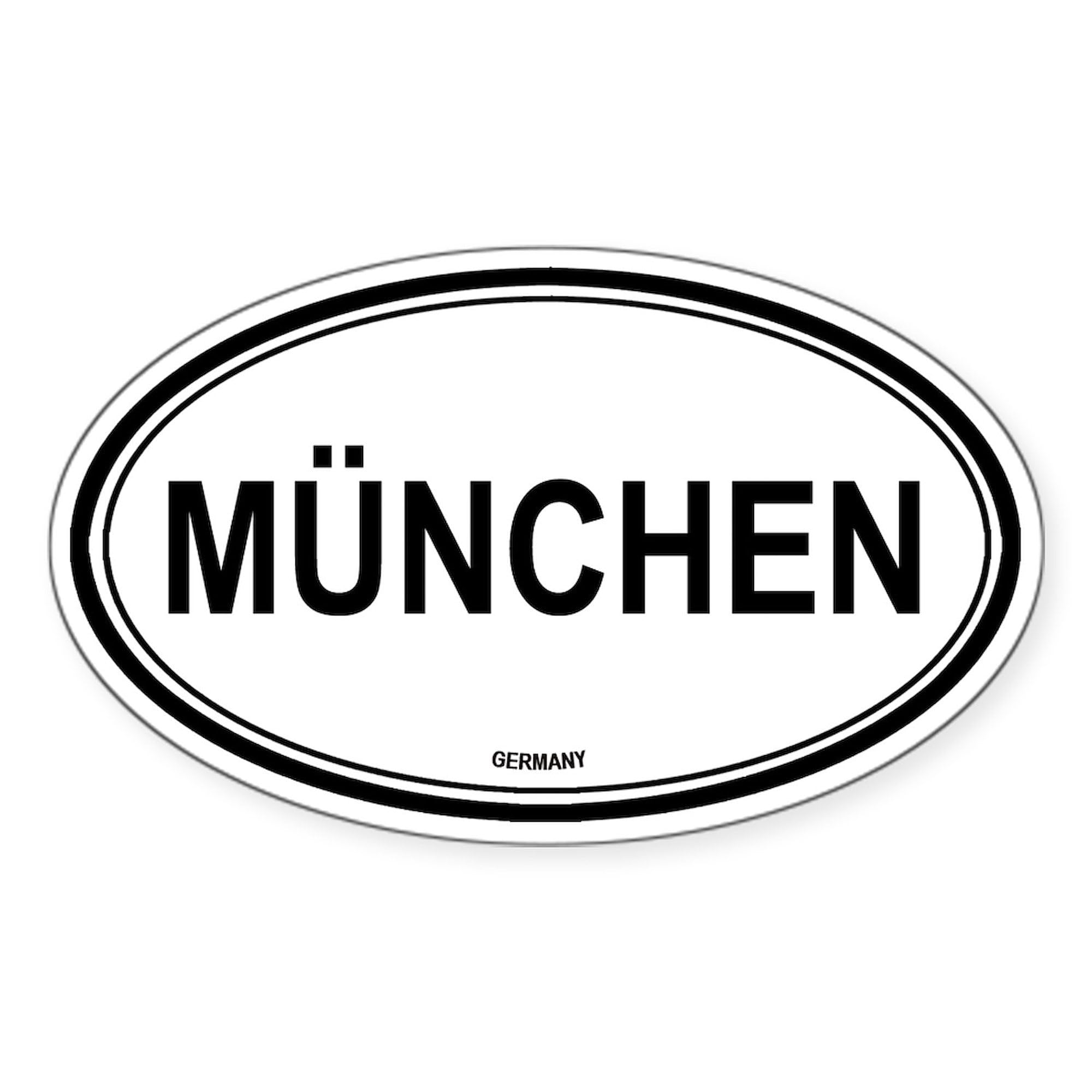 Munich Germany Euro Oval Sticker - Waterproof Vinyl Car Bumper Decal for Cars, Laptops & Travel Luggage - Show Your German Pride Anywhere!