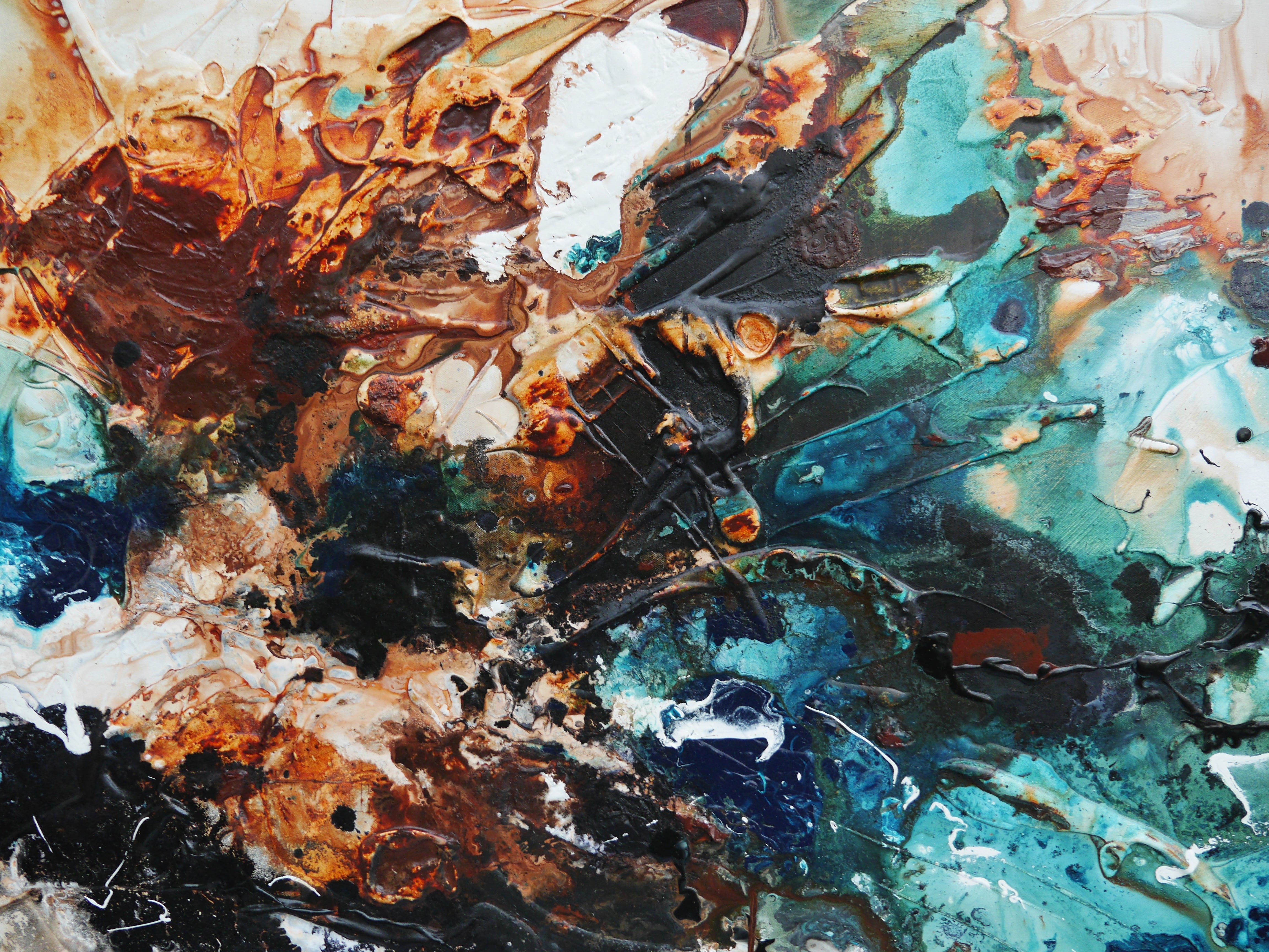 Raw Southern Oxide 240cm x 100cm Textured Abstract Canvas Art - Modern Wall Decor for Living Room, Bedroom & Office