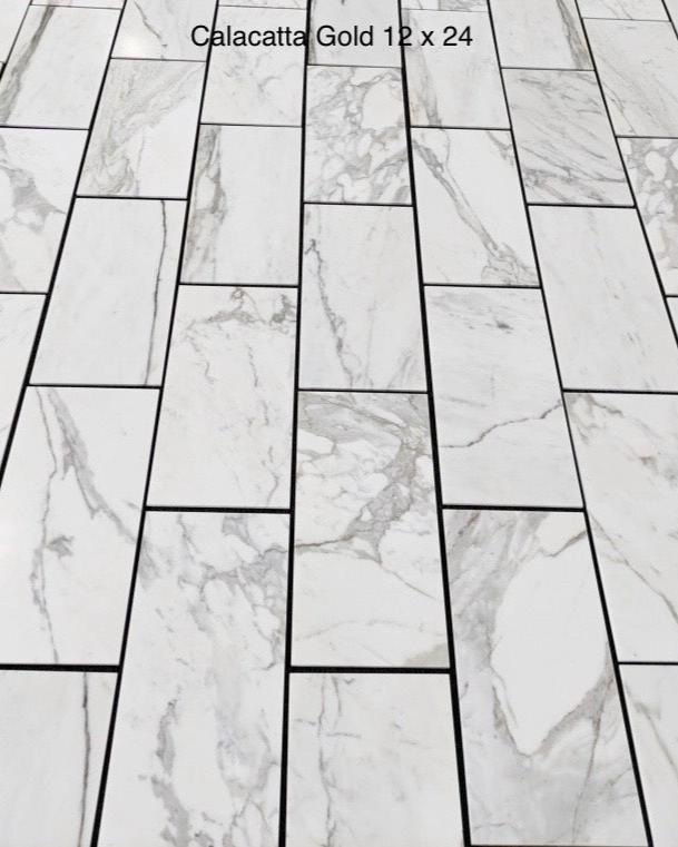 Premium Calacatta Gold Marble Tile 12x24 - Natural Stone Wall & Floor Tile for Bathroom, Kitchen Backsplash, and Luxury Home Decor