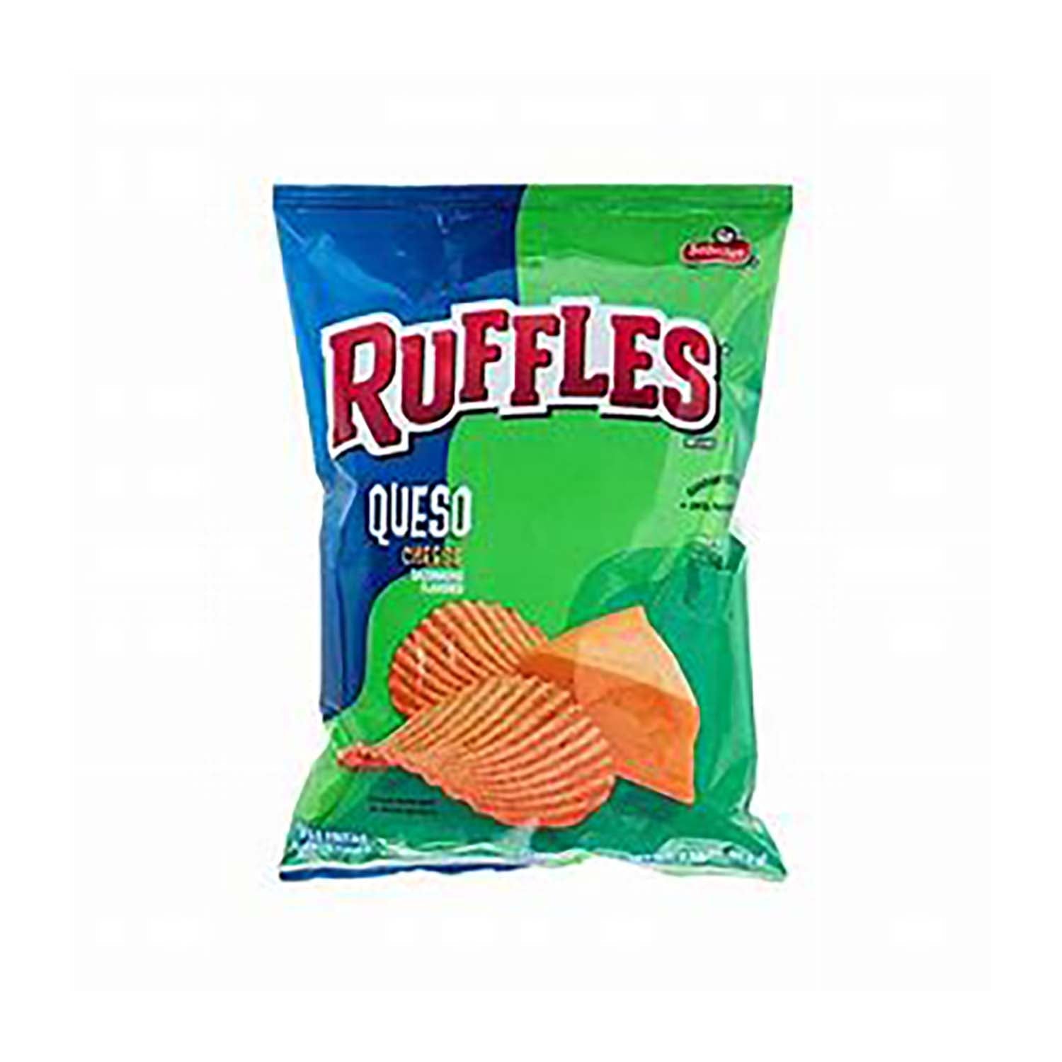 Frito Lay Ruffles Queso Cheese Flavored Potato Chips - 2.125oz Bags, 24 Count Case Pack - Perfect for Parties, Snacking & Game Nights
