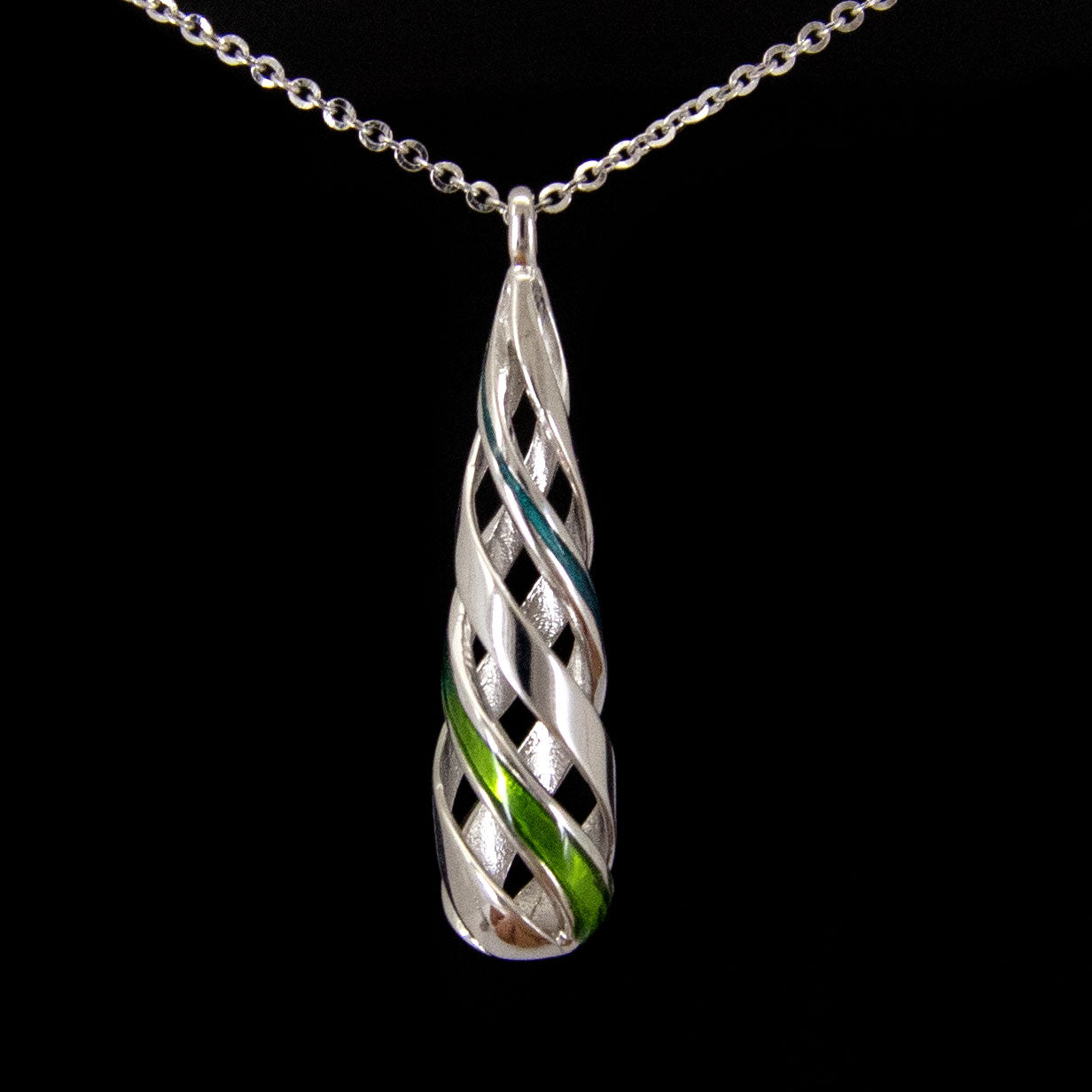 Platinum Necklace with Enamel Pendant - Elegant Drop Design for Women, Perfect for Weddings, Parties & Special Occasions