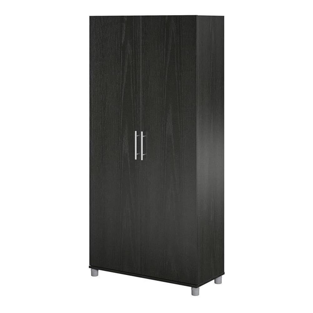 SystemBuild Evolution Camberly 36-Inch Black Oak Storage Cabinet - Organize Home Office, Garage, or Workshop with Durable Shelving Unit